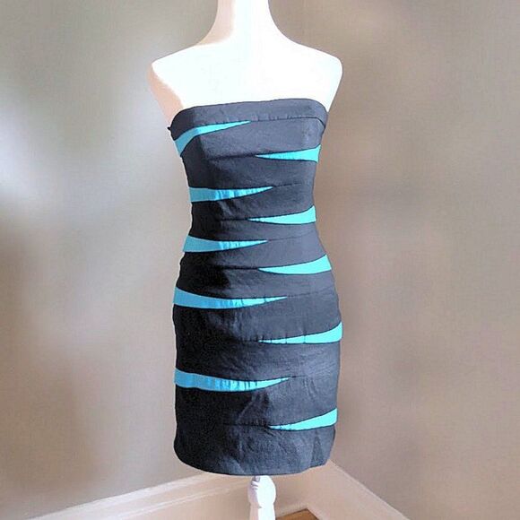 Vintage 90s y2k Jessica McClintock Mini Dress Formal Strapless Trashy 6 Petite - Picture 11 of 14